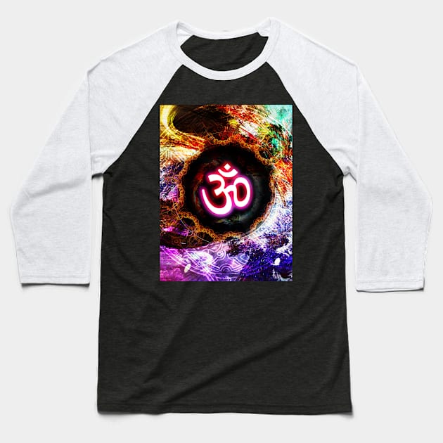 Multicolored Om Baseball T-Shirt by MCAshe spiritual art 